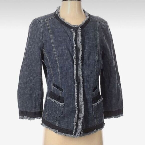 Schneiders Salzburg Designer Chambray Jean Blazer jacket Size 8 - Picture 1 of 6